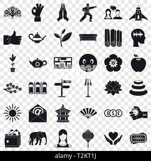 Gesund yoga Symbole gesetzt. Einfachen Stil von 36 gesunden yoga Vector Icons für Web für jedes Design Stock Vektor