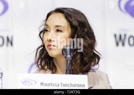 März 31, 2019 - MAURISSA TANCHAROEN in der Marvel Agenten von S.h.i.e.l.d Panel während der San Diego Comic-Con präsentiert Wonder-Con 2019 Tag 2 im Anaheim Convention Center in Anaheim, Kalifornien, 30. März 2019 (Bild: © Marissa Carter/ZUMA Draht) Stockfoto