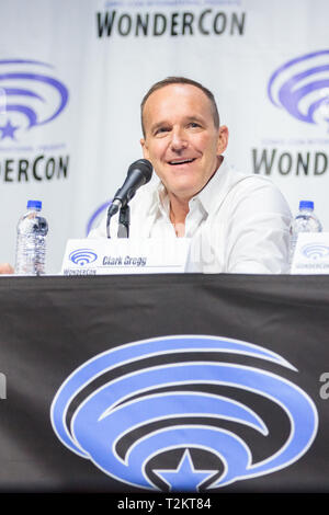 März 31, 2019 - Clark Gregg in der Marvel Agenten von S.h.i.e.l.d Panel während der San Diego Comic-Con präsentiert Wonder-Con 2019 Tag 2 im Anaheim Convention Center in Anaheim, Kalifornien, 30. März 2019 (Bild: © Marissa Carter/ZUMA Draht) Stockfoto