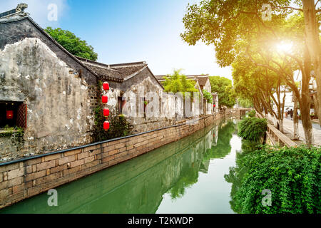 Suzhou, China ist eine berühmte Wasser Stadt mit vielen alten Städte im Süden des Yangtze. Stockfoto