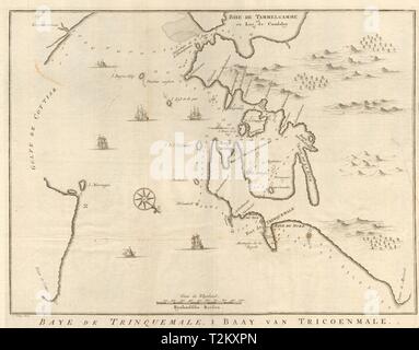 'Carte de la Baye de Trinquemale'. Trincomalee Sri Lanka. BELLIN/SCHLEY 1755 Karte Stockfoto