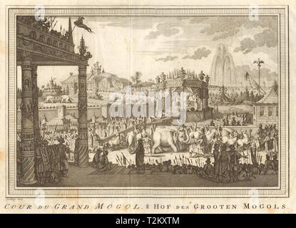 "Cour du Grand Mogol'. Gericht der Großmogul, Delhi, Indien. SCHLEY 1755 Stockfoto