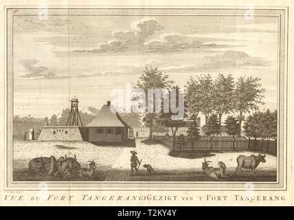 "Vue du Fort Tangerang', Batavia, Niederländisch-ostindien. Jakarta. SCHLEY 1763 Stockfoto