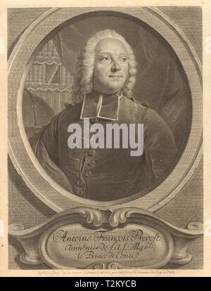 Antoine Francois, Abbé Prevost, Kaplan von Monsignore der Prince de Conti 1746 Stockfoto