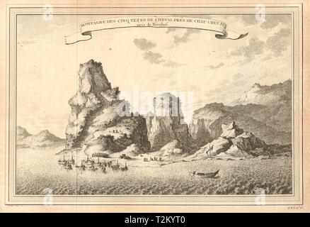 'Montagne De cinq Temple de Cheval". 5 Pferd Köpfe Berg Shaogaun Danxia 1748 Stockfoto