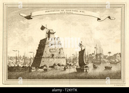 "Forteresse de Tyen Tsing Wey'. Taku Fort, Peiho oder Hai River Tianjin China 1748 Stockfoto