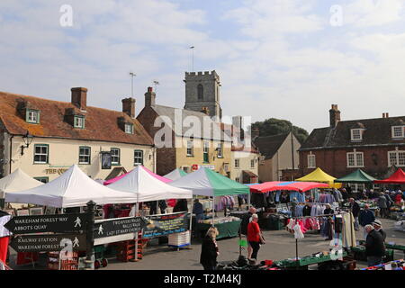 Samstag, lokalen Markt auf Poole Quay, Isle of Purbeck, Dorset, England, Großbritannien, USA, UK, Europa Stockfoto