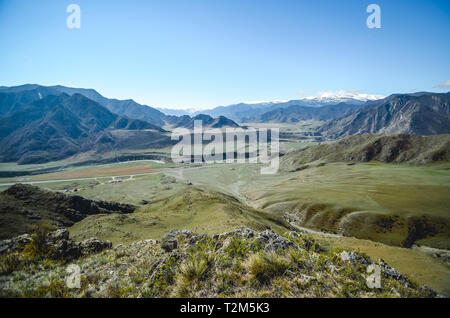 Berglandschaften der Chui Trakt, Altai. Tal Chuya. Stockfoto