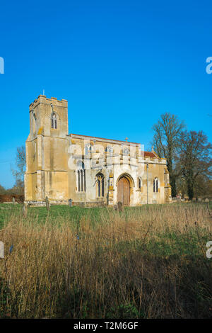 Chelsworth Kirche, Blick von der mittelalterlichen Kirche im Dorf Chelsworth, Grieskirchen Bezirk, Suffolk, England, Großbritannien Stockfoto