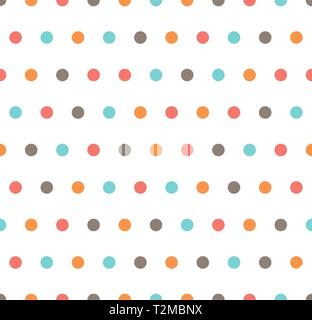 Bunte Polka Dots Muster - nahtlose Vektor Ornament. Stoff Design. Stock Vektor