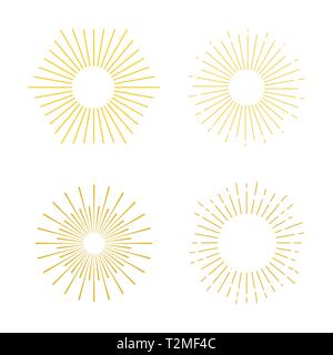 Stellen abstrakte sunbursts Hand gezeichnet. Die vintage Explosion eines Sterns. Retro Frames von Hand in geometrischen Stil. Stock Vektor