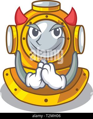 Teufel Form tauchen Helm Charakter im Schrank Vector Illustration Stock Vektor