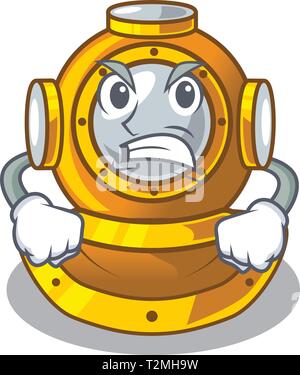 Wütend Form tauchen Helm Charakter im Schrank Vector Illustration Stock Vektor