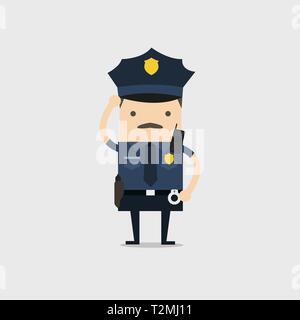 Polizeioffizier. Funny cop cartoon Charakter. Stock Vektor