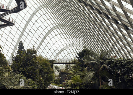 Gärten und Architektur in das Innere der Wolke Kuppel, an die Gärten an der Bucht, in Singapur Stockfoto