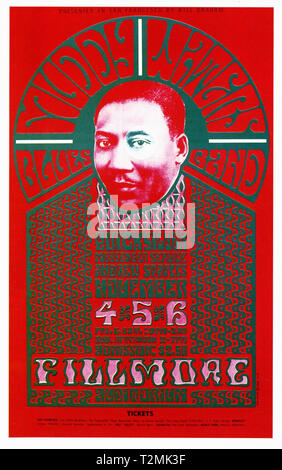 Muddy Waters - Psychedelic vintage concert Poster Stockfoto