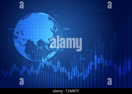 Candle stick Grafik im Finanzmarkt, Forex, das grafische Konzept. Börse, Investitionen, Finanzen und Handel. Trading Plattform. Stock Vektor
