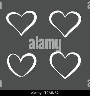 Hand gezeichnet Herzen gesetzt. Design Element für Valentinstag, Hochzeit, Geburtstag Karte etc. Vector Illustration Stock Vektor