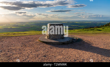 Die Oberseite der Wrekin, in der Nähe von Telford, Shropshire, England, Großbritannien Stockfoto