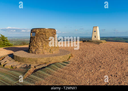 Die Oberseite der Wrekin, in der Nähe von Telford, Shropshire, England, Großbritannien Stockfoto