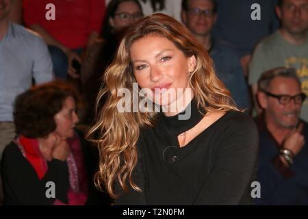 Hamburg, Deutschland. 02 Apr, 2019. Modell Gisele Buendchen zu Gast im deutschen Talkshow 'Markus Lanz', Hamburg, 04/02/2019 | Verwendung der weltweiten Kredit: dpa/Alamy leben Nachrichten Stockfoto