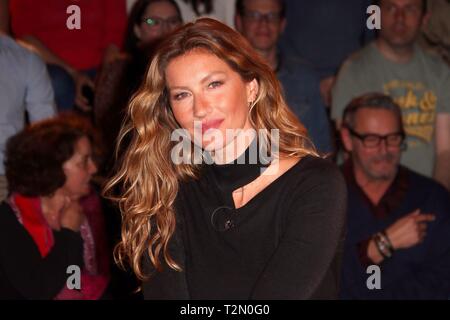 Hamburg, Deutschland. 02 Apr, 2019. Modell Gisele Buendchen zu Gast im deutschen Talkshow 'Markus Lanz', Hamburg, 04/02/2019 | Verwendung der weltweiten Kredit: dpa/Alamy leben Nachrichten Stockfoto