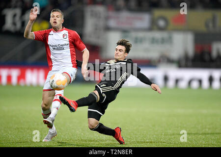 EMMEN, 03-04-2019, Oude Meerdijk Stadion, Saison 2018 / 2019, der niederländischen Eredivisie. Nico Tagliafico während des Spiels Emmen - Ajax 2-5. Stockfoto