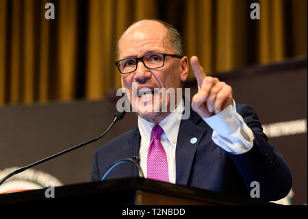 Tom Perez, Vorsitzender des Democratic National Committee (DNC), an der Nationalen Action Network (NAN) Convention in New York City. Stockfoto