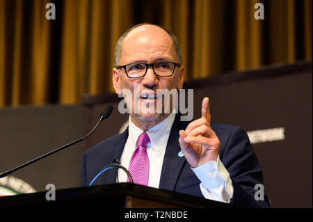 Tom Perez, Vorsitzender des Democratic National Committee (DNC), an der Nationalen Action Network (NAN) Convention in New York City. Stockfoto