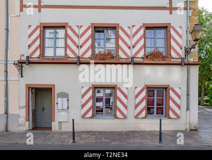 Architektonischen Details von Mulhouse, einer Stadt in der Region Elsass in Frankreich Stockfoto