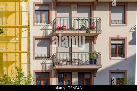 Architektonischen Details von Mulhouse, einer Stadt in der Region Elsass in Frankreich Stockfoto