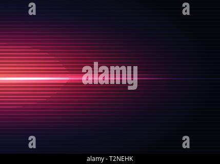 Abstrakte Dunkelblauer Hintergrund mit horizontalen roten Licht und Linien Muster Schatten Hintergrundbild. Vector Illustration Stock Vektor