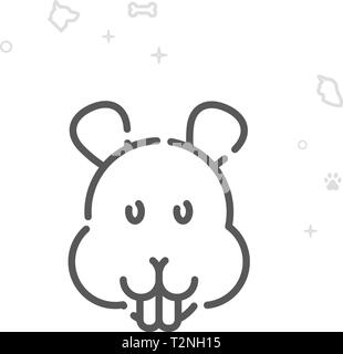 Hamster Gesicht Vektor Symbol Leitung. Heimtierbedarf, Symbol, Piktogramm, Sign. Licht abstrakten geometrischen Hintergrund. Editierbare Schlaganfall. Einstellung der Strichstärke. Stock Vektor