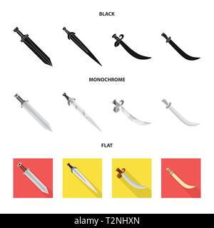 Griff, Macht, Kampf, krummsäbel, viking, Eroberer, Stahl, Pirat, Silber, alten, Ornament, Mord, Ritter, Soldat, Krieger, Spiel, Rüstung, Sharp, Messer, Schwert, Dolch, Messer, Waffen, Sabre, mittelalterliche, Set, Vector, Icon, Illustration, isoliert, Sammlung, Design, Element, Grafik, Zeichen, Vektor, Vektoren, Stock Vektor