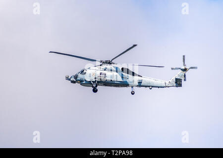 März 19, 2019 San Diego/CA/USA - Flying Navy Helicopter Stockfoto