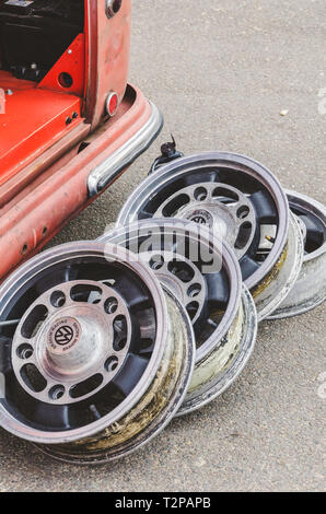 VW Chrom roadwheel Stockfoto