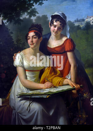Portrait der Duval Schwestern von Jacques Augustin Pajou 1766-1828 Frankreich, Französisch, Stockfoto