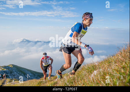 Bergamo Italien: September 2014 Bergrennen von 38 km Stockfoto