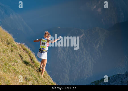 Bergamo Italien: September 2014 Bergrennen von 38 km Stockfoto