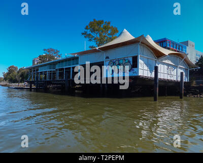 Dies ist alles, was von der Drift einer berühmten Seafood Restaurant in Brisbane. Es war total im Brisbane Hochwasser 2011 zerstört Stockfoto