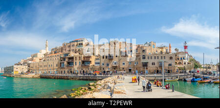 Tel Aviv, Israel - 28. März 2019: Altstadt und den Hafen von Jaffa, Tel Aviv, Israel Stockfoto