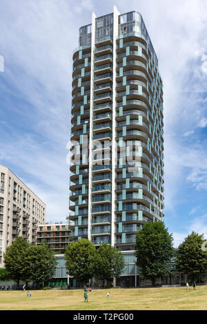 Renaissance Tower Apartment Komplex von cornmill Gärten, Lewisham, London Borough von Lewisham, Greater London, England, Vereinigtes Königreich Stockfoto