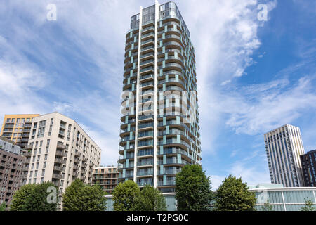 Renaissance Tower Apartment Komplex von cornmill Gärten, Lewisham, London Borough von Lewisham, Greater London, England, Vereinigtes Königreich Stockfoto