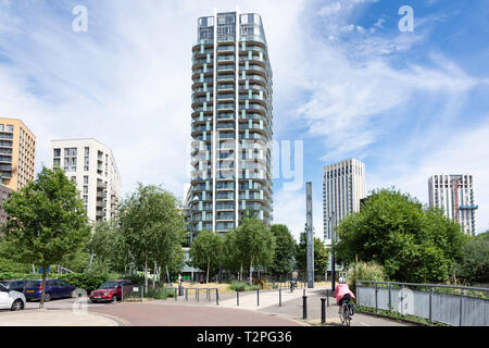 Renaissance Tower Apartment Komplex von cornmill Gärten, Lewisham, London Borough von Lewisham, Greater London, England, Vereinigtes Königreich Stockfoto