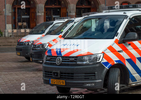 Polizeiautos in Amsterdam Die Niederlande 2019 Stockfoto