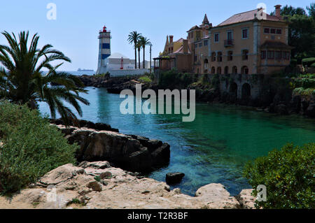 Leuchtturm in Cascais, Portugal Stockfoto