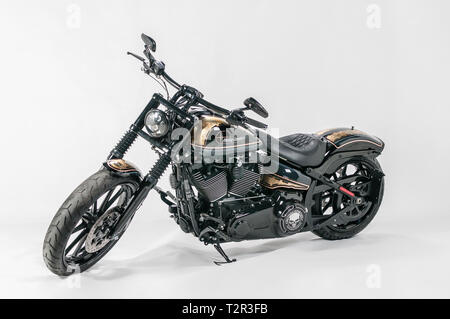 Warschau, Polen, 01. März 2019: Polnische Custom Show. Darstellung der individuell gestaltete Motorräder in der Kategorie geändert Harley Stockfoto