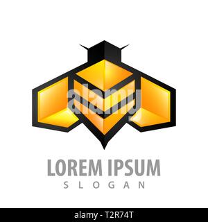 Geometrische Bee Line Konzept Design. Symbol grafische Vorlage element Stock Vektor