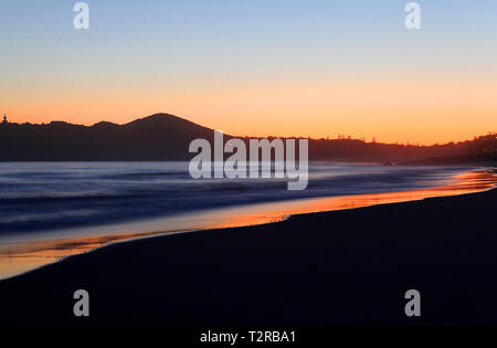 Besuchen sie Australien. Ansichten und Sonnenaufgang scenics von Australien. Byron Bay in New South Wales und Australiens östlichsten Punkt. Stockfoto
