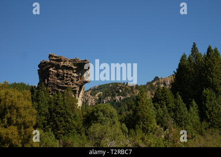 Felsformationen in Caleufu Fluss, Neuquen, Patagonien Argentinien Stockfoto